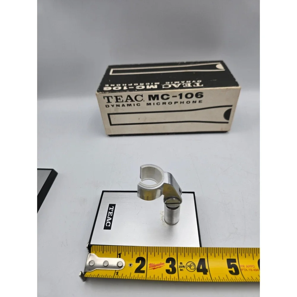 TEAC MC-106 Microphone Stands Pair OS Silver Vintage Made in Japan w/Box